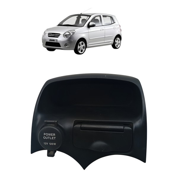 Moldura Porta Objetos Tomada Usb12v Kia Picanto 2009 Detalhe