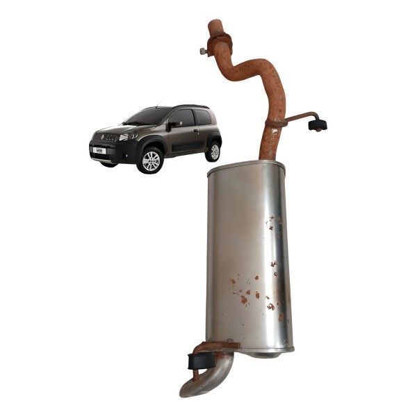 Escapamento Silencioso Fiat Uno Way 1.0 2011 2012 Detalhe