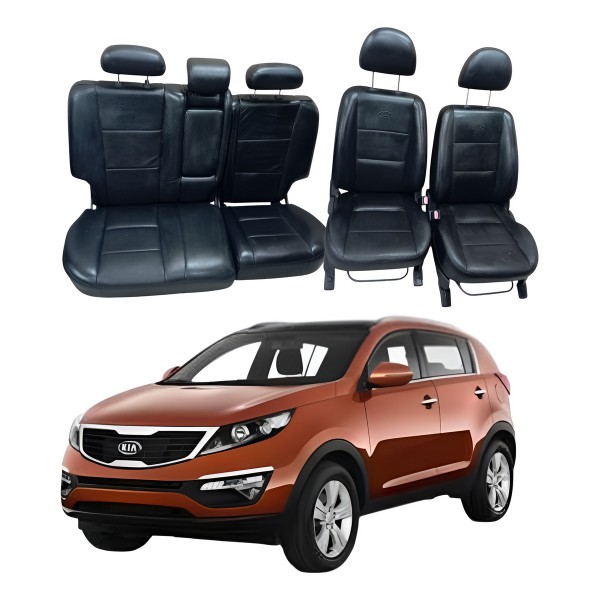 Jogo Banco Couro Preto Kia Sportage 2014 2015 2016 2017 2018