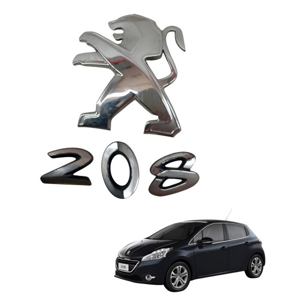 Emblema Cromado Peugeot 208 Allure 2014 Detalhe