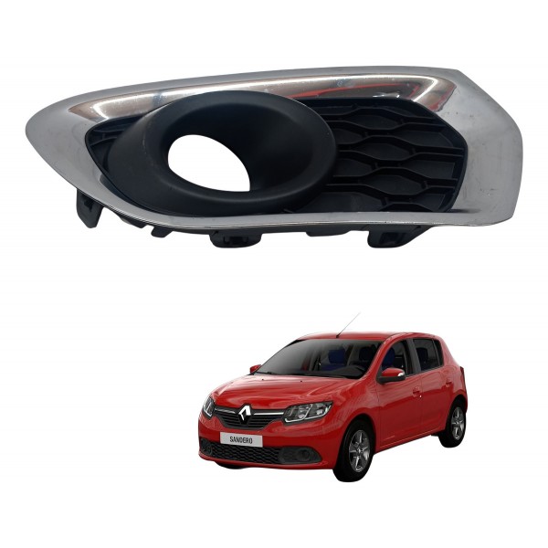 Moldura Farol Milha Esquerdo Renault Sandero 1.0 2016 2017