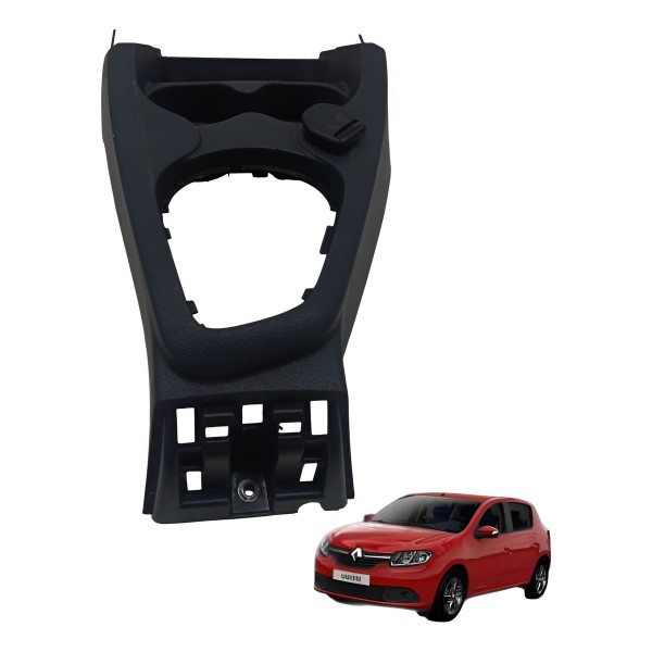 Moldura Central Console Porta Copos Renault Sandero 1.0 2017