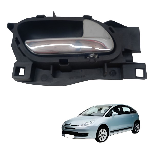 Maçaneta Interna Traseira Direita Citroen C4 Pallas 2008 Prateado Traseira