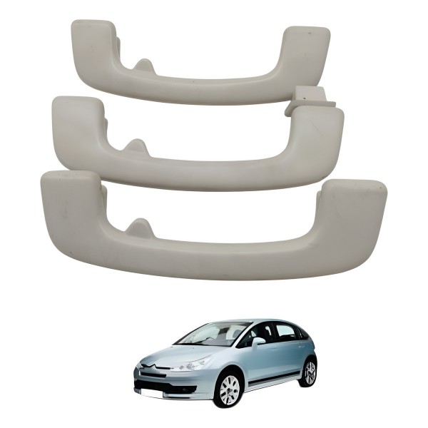 Kit Alça Teto Pqp Descanso Citroen C4 Pallas 2008 Creme