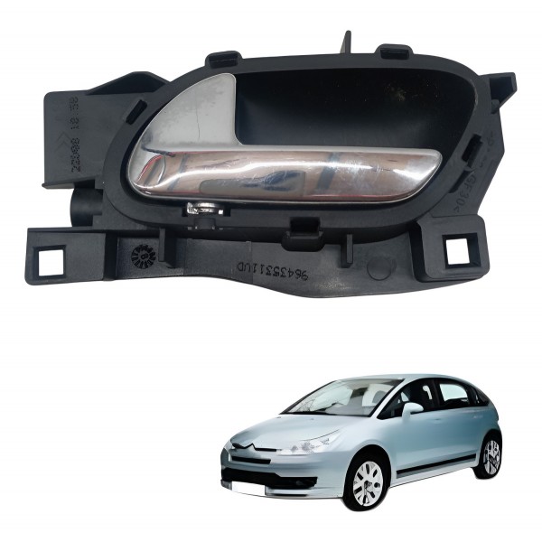 Maçaneta Interna Traseira Esquerda Citroen C4 Pallas 2008 Prateado Traseira