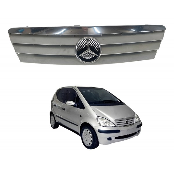 Grade Fontal Radiador Mercedes A160 2002 2003 Logo Prateado