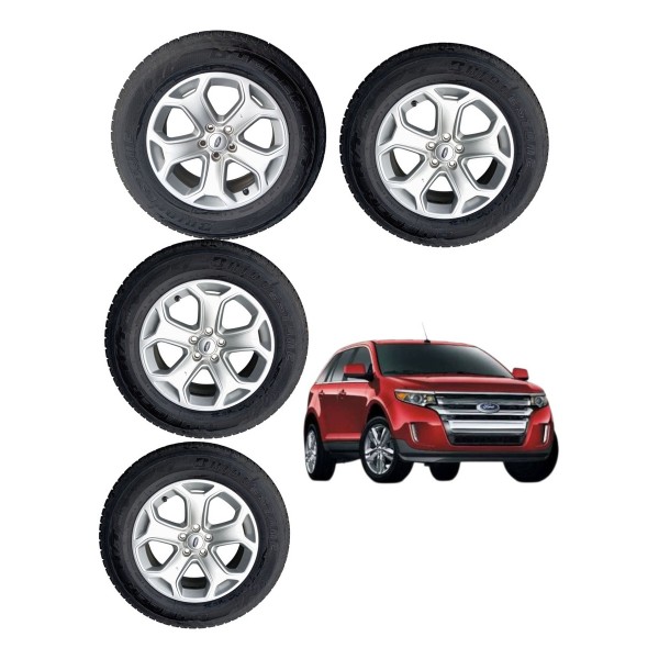Jogo Roda Pneu 265/60r18 Bridgestone Ford Edge 2011 2012 Prateado