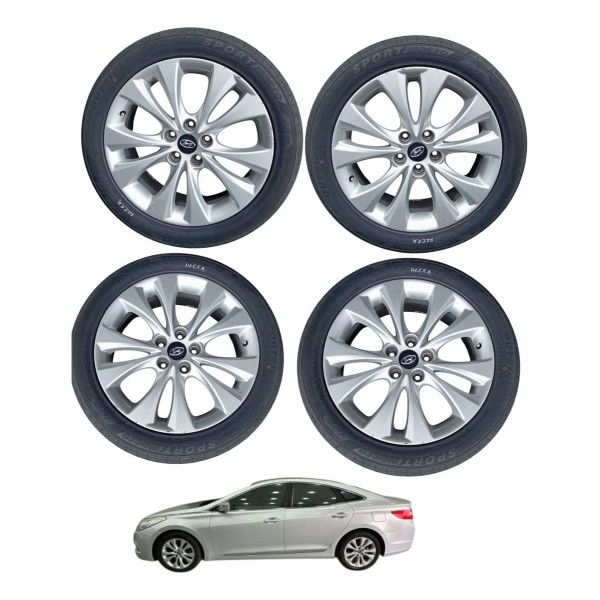 Jogo Roda Pneu 245/45r18 Outside Hyundai Azera 3.0 2013 2014