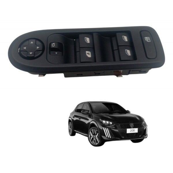 Botão Comando Vidro Eletrico Peugeot 208 2008 Led Branco