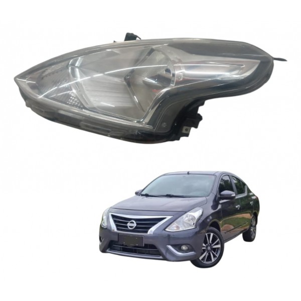 Farol Principal Esquerda Nissan Versa 1.6 2016 2018 Detalhe Esquerdo/motorista
