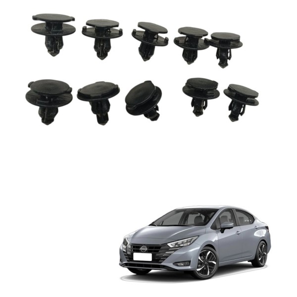 Jogo Grampos Tampa Traseira Porta Malas Nissan Versa 2018