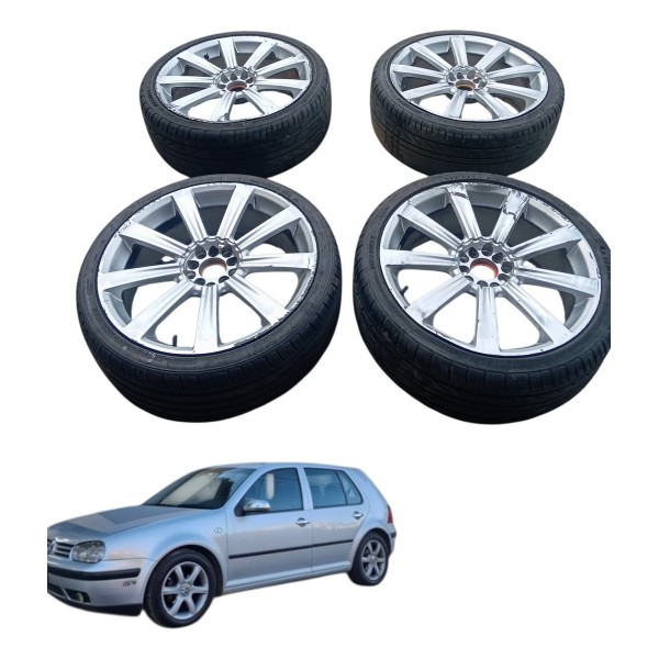 Jogo Roda Pneu 235/35r19 Delinte Thunder Golf 2001 Detalhe