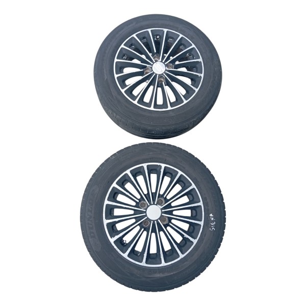 Jogo Roda Pneu 175/65r14 Dunlop Fiat Siena 2009 Detalhe