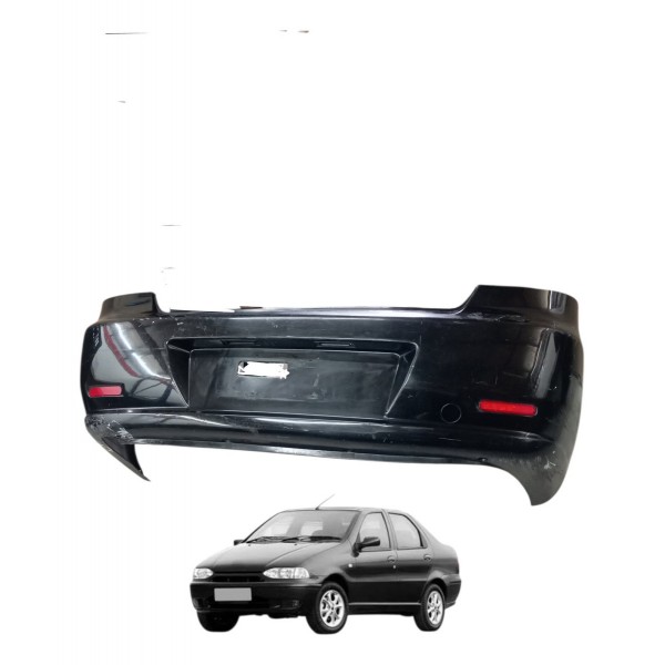 Parachoque Traseiro Fiat Siena 1.0 Preto 2008 2009 Detalhe