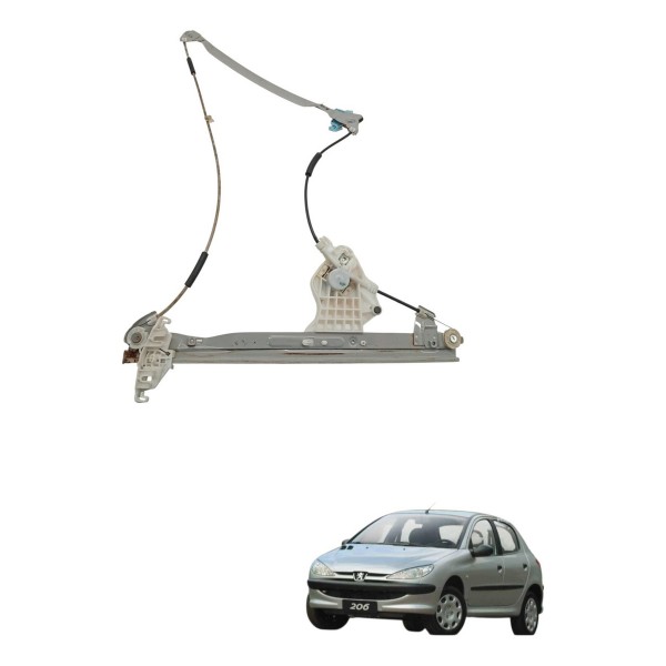 Maquina Vidro Dianteiro Esquerdo Peugeot 206 2004 2005 2006