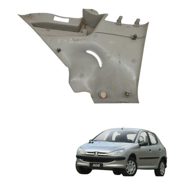Moldura Suporte Bagagito Esquerdo Peugeot 206 2005 2006 2007