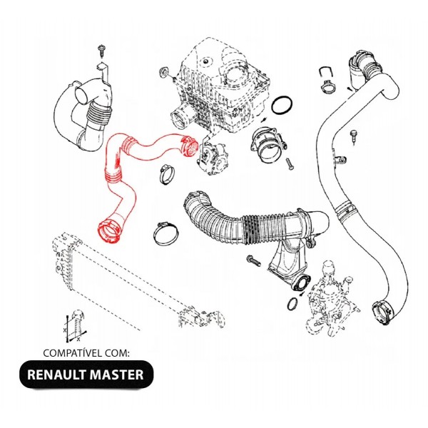 Mangueira Intercooler Renault Master 2.3 2013 2014 2015 A 22