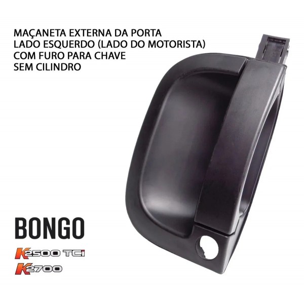 Maçaneta Puxador Esquerdo Motorista Kia Bongo K2500 K2700 Preto Dianteira