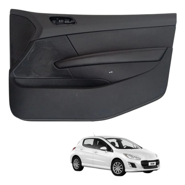 Forro Porta Dianteiro Direito Peugeot 308 4p Allure 2013 Preto