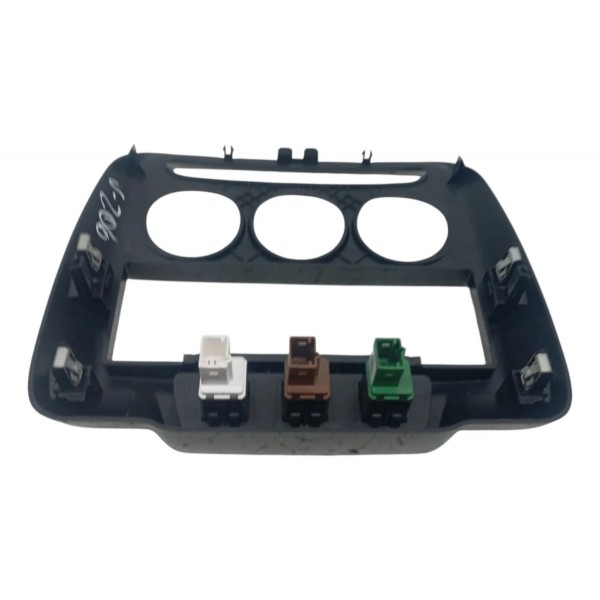 Moldura Central Painel Botão Alerta Citroen C3 Picasso 2012 Preto