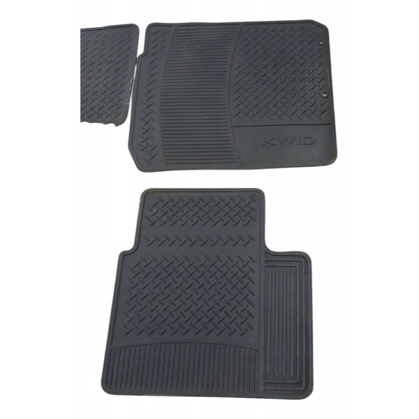 Kit Jogo Tapetes Renault Kwid 1.0 3cc 2017 2018 2019 2020 21 Preto