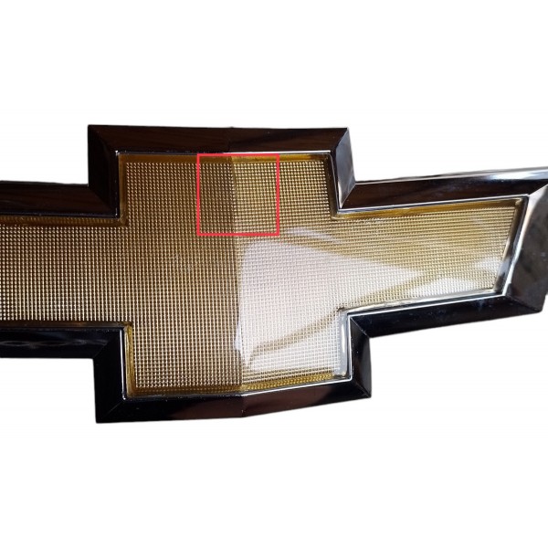 Emblema Dianteiro Chevrolet Cruze 2010 Detalhes  Cromado Amarelo